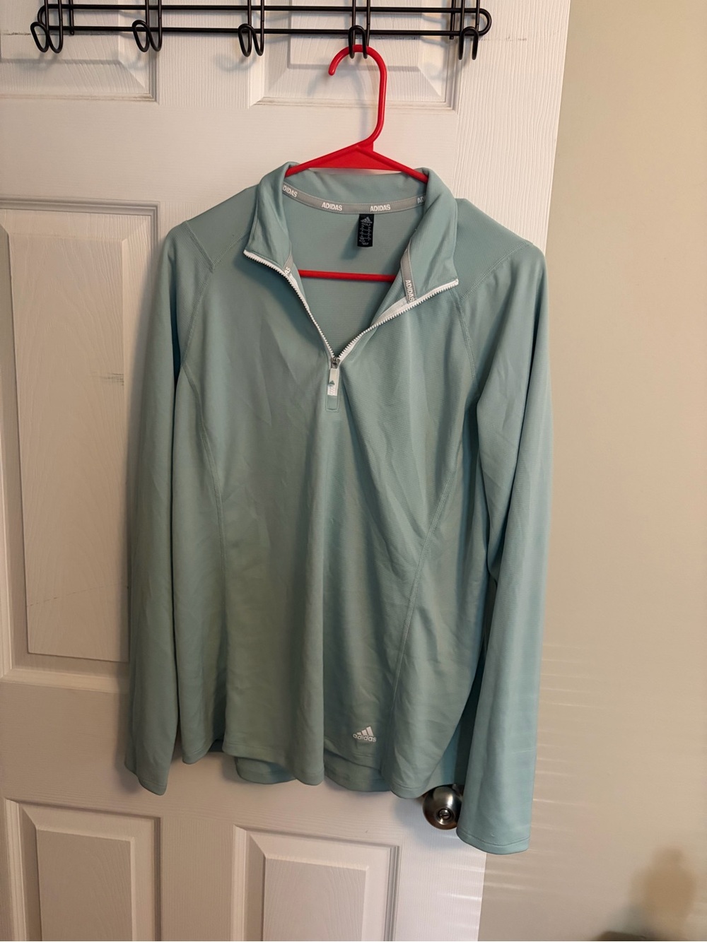 Adidas Light Aqua Quarter-Zip Athletic Pullover